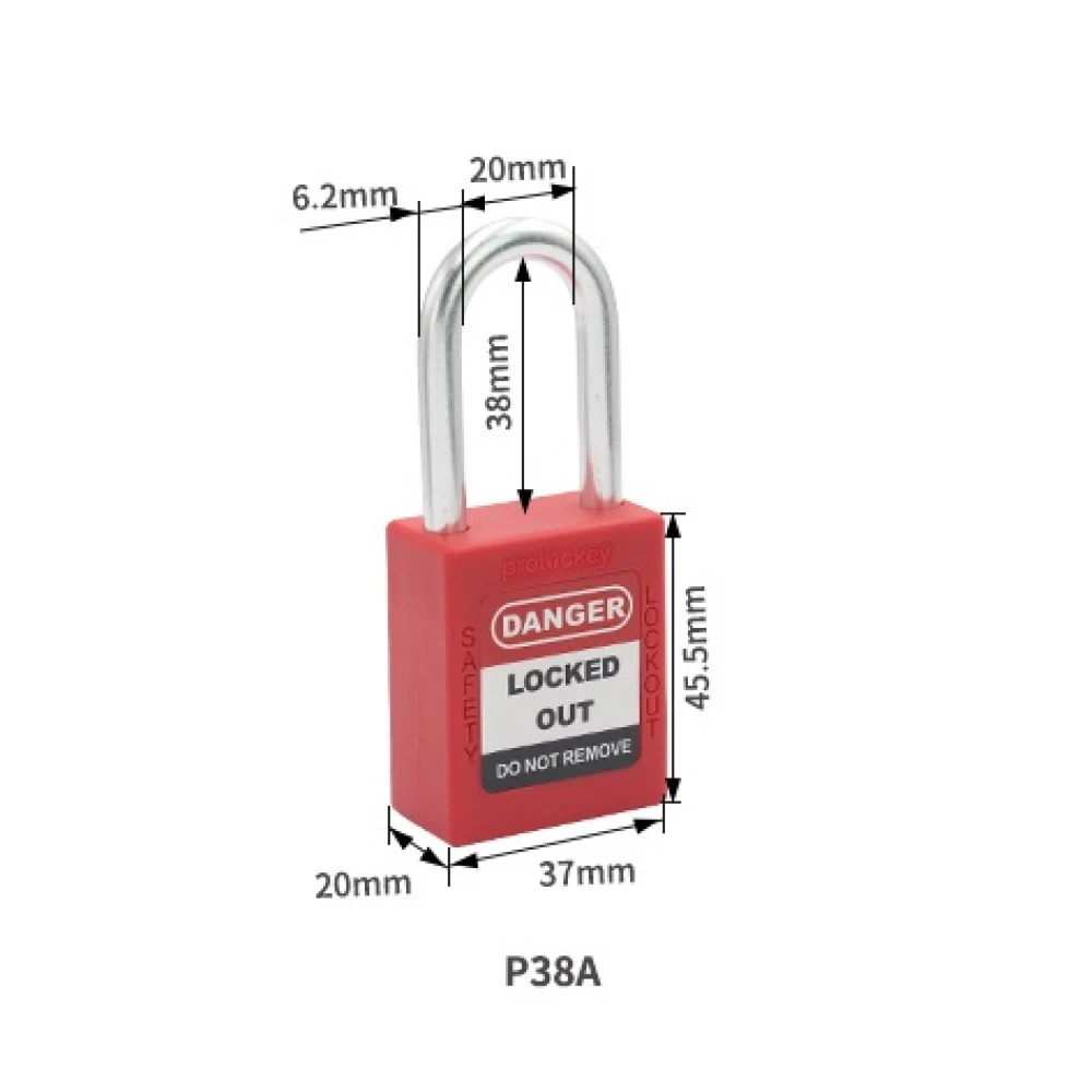 Aluminum Shackle Safety Padlock P38A